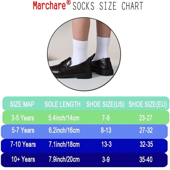 High-Quality Girls Crew Socks - Seamless Cotton Pack in Classic Colors (6 Pack) - Picture 6 of 7